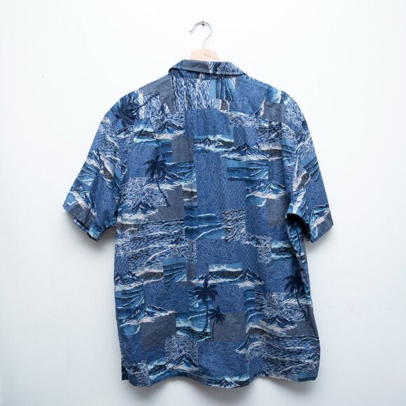 Tori Richard Button Down Short Sleeve Shirt "Sashiko Waves" - Picture 6 of 7
